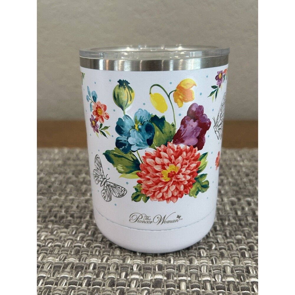 Pioneer Women White Floral To Go Coffee Cup Lid NWOT